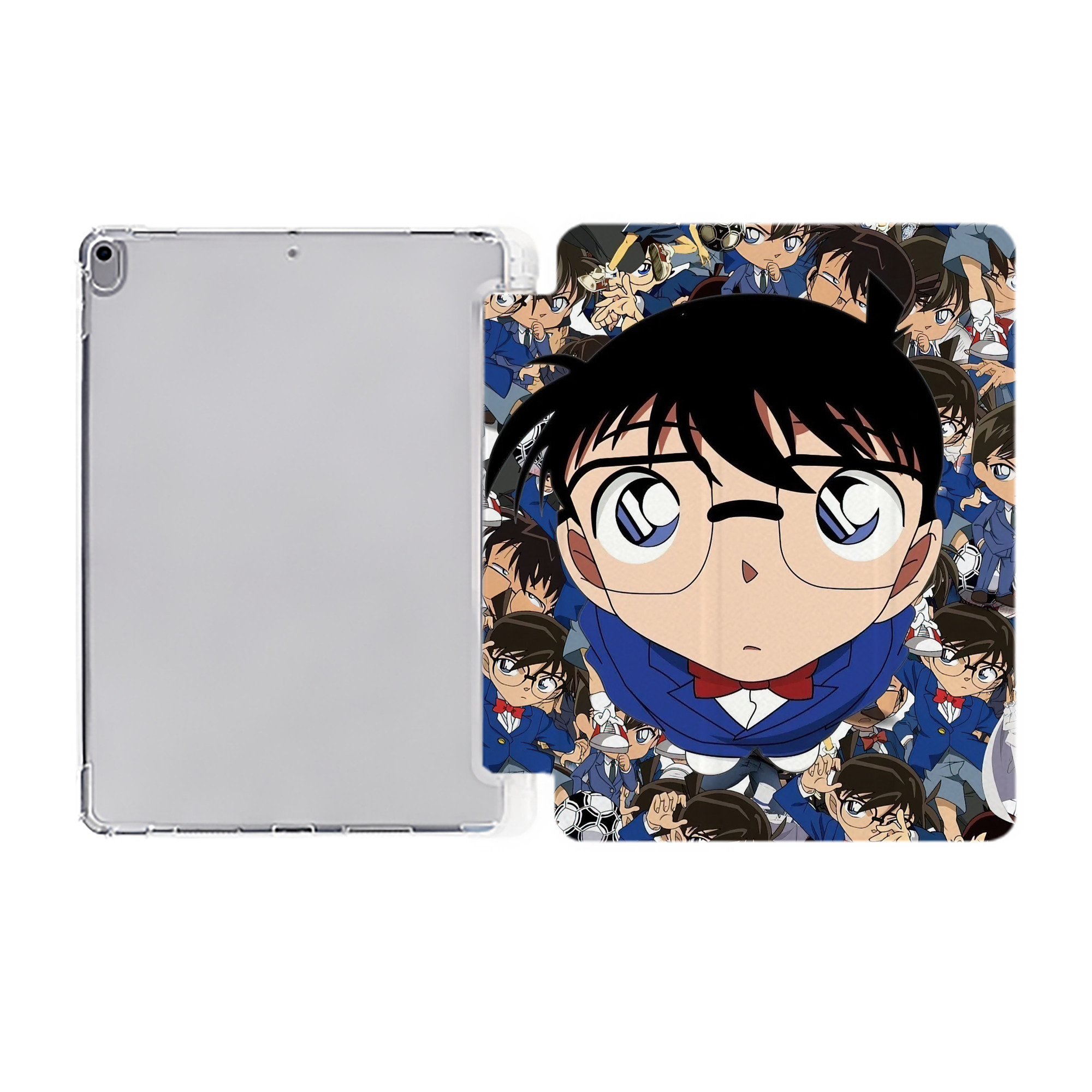 （画像用） 名探偵コナン Detective Conan IPad ケース ペン収納付き 三つ折りスタンド PUレザー×シリコン 対応機種9.5/10.5/10.9インチ